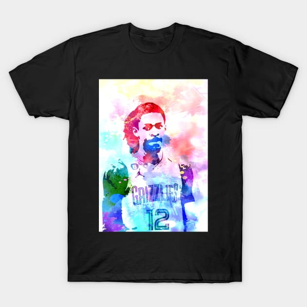 Ja Morant Watercolor T-Shirt by Masdian Watercolor